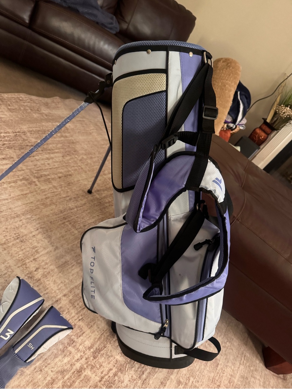 Top-Flite Women's Lavender and White Stand Golf Bag